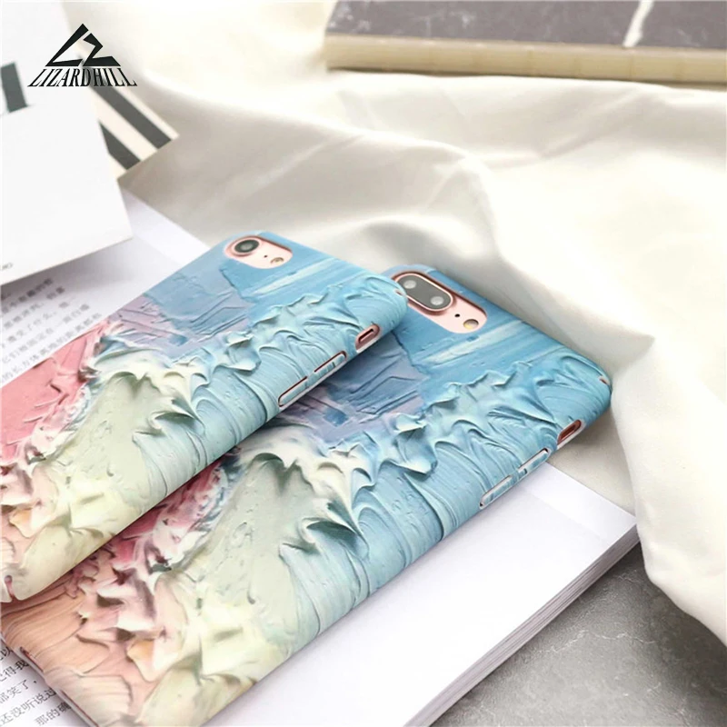 Lizardhill Pink Blue phone cases For iPhone 7 Case hard pc back Covers Apple 6 6S 8 Coque fundas for iphone X 10 |