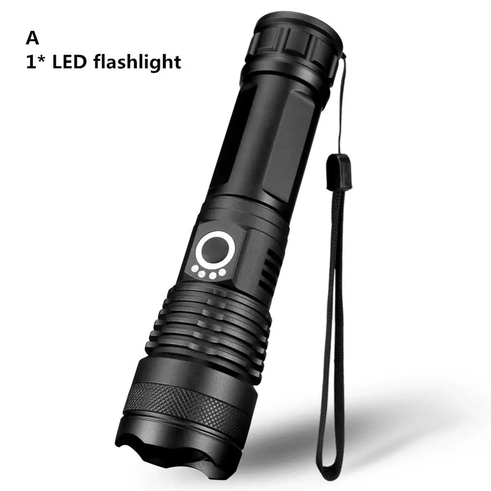 Without Battery Высокая мощность usb зарядка уличный походный фонарик лампа Zoom Focus 5 Режим 3800Lm Водонепроницаемая светодиодная импульсная лампа 26650 - Испускаемый цвет: Without Battery