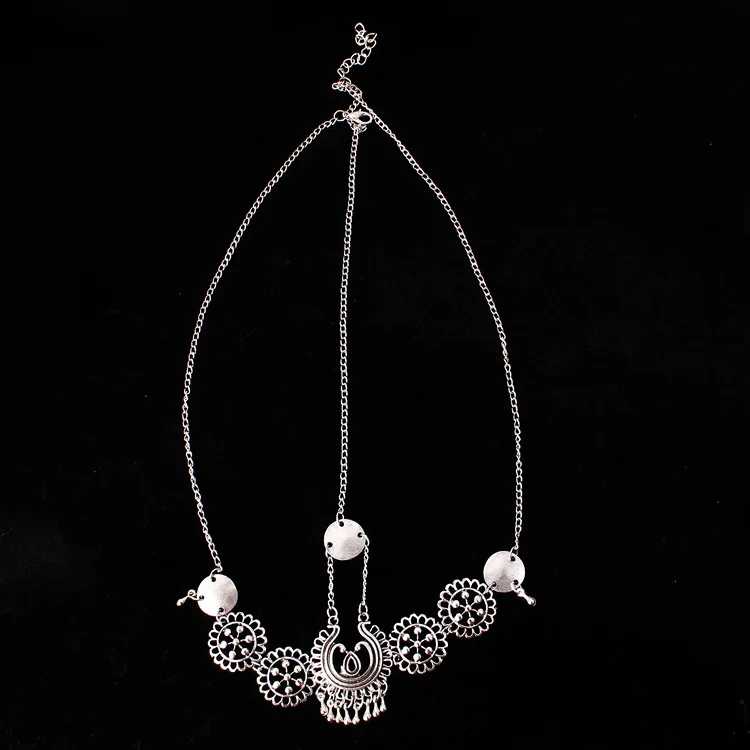 M MISM для женщин Boho Винтаж серебристого металла повязка на голову в виде косички