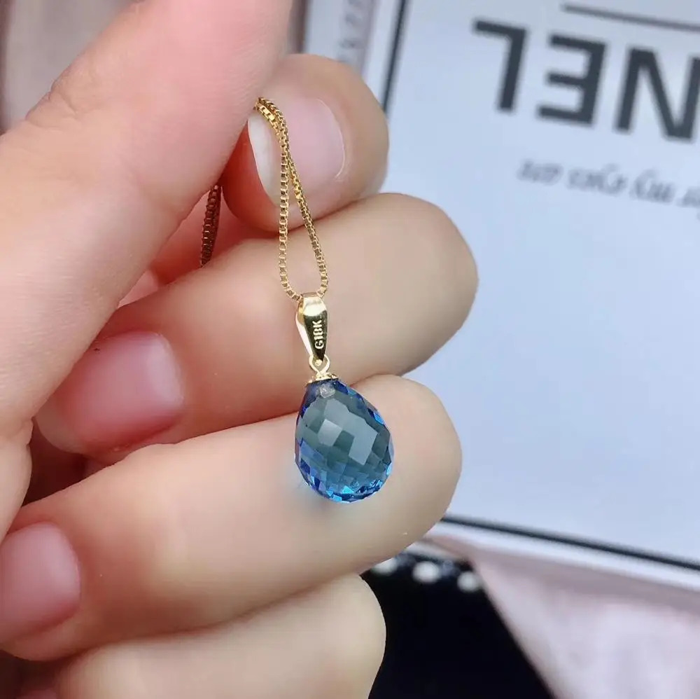 Комплект ювелирных изделий с цепочкой серьги-Крючки и подвеска из 18-каратного