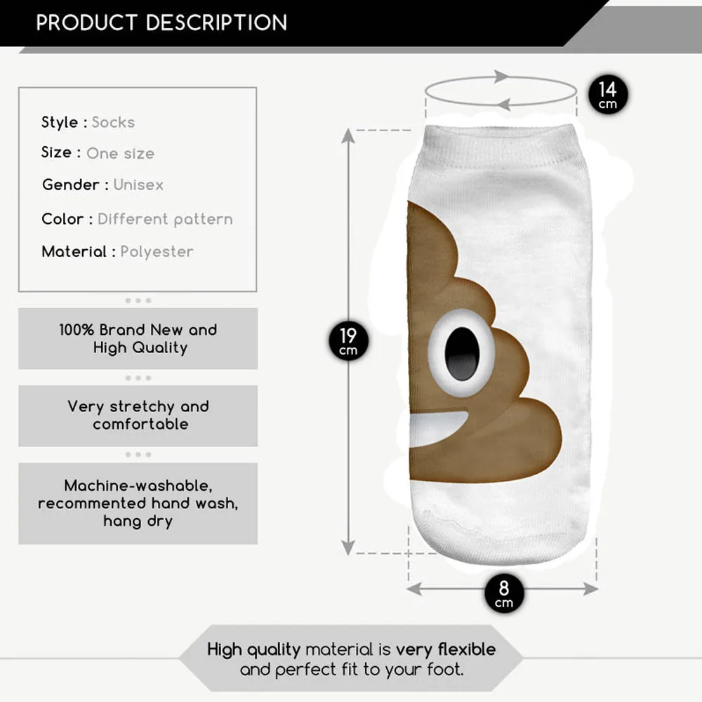 1 пара забавные Женские носочки короткие удобные толстые носки до щиколотки