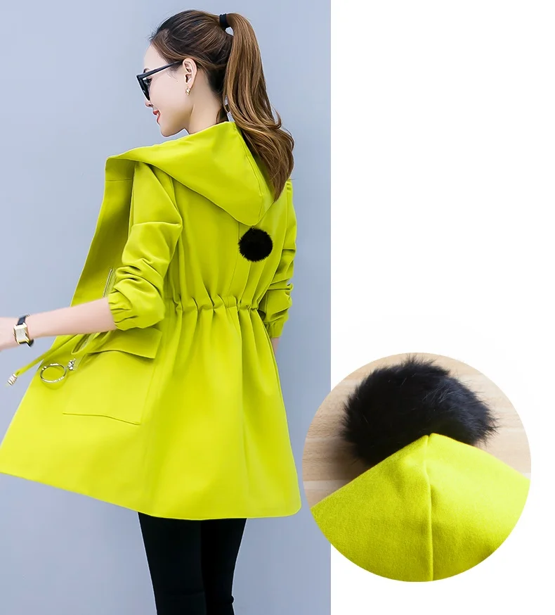 

2019 Spring New Hooded Windbreaker coat Long sleeve Large size Ladies coats fashion Youth clothing for women Korea coats 1281
