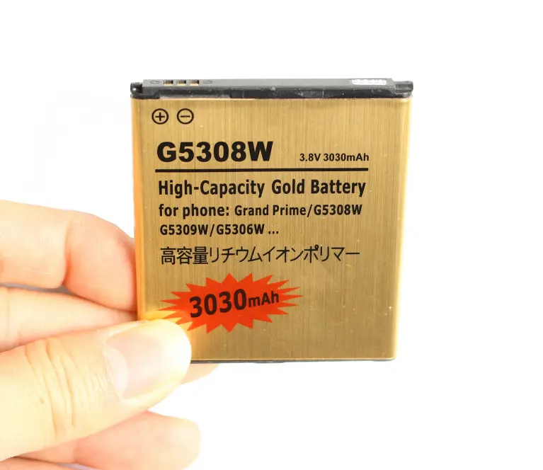 10 шт./лот 3030 мАч батарея золотого цвета для Samsung Galaxy Grand Prime G530F G531F G530H G5308W J5 (2015) J500F On5