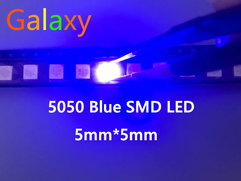 Светодиод 5050 Синий smd/smt PLCC-6 3 чипы ультра яркие светодиоды высокого качества 460-470NM