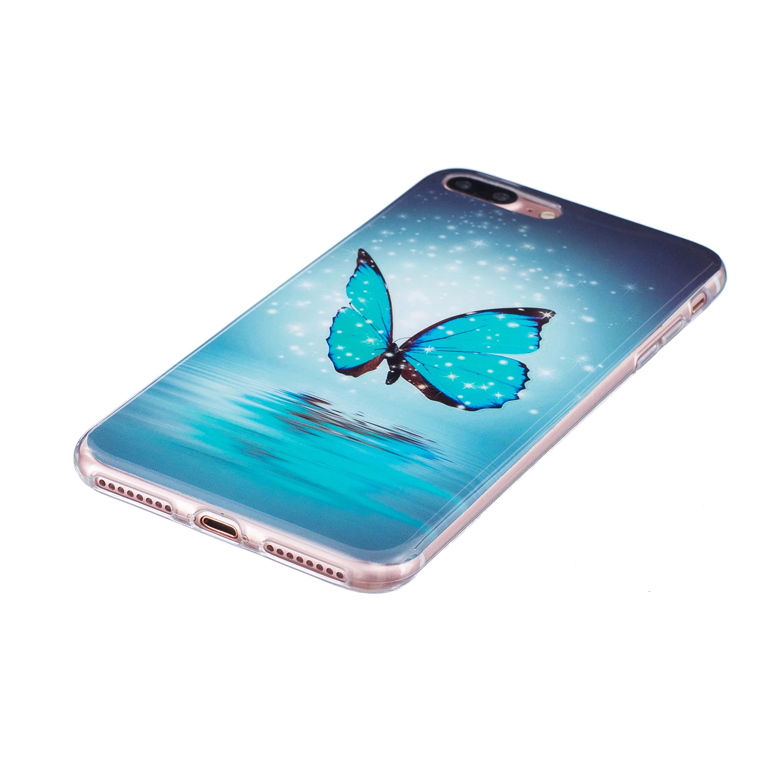 Мягкий силиконовый чехол бабочка для iPhone X 8 7 6 6S Plus 6Plus 7Plus 5 SE 2020 бампер задняя