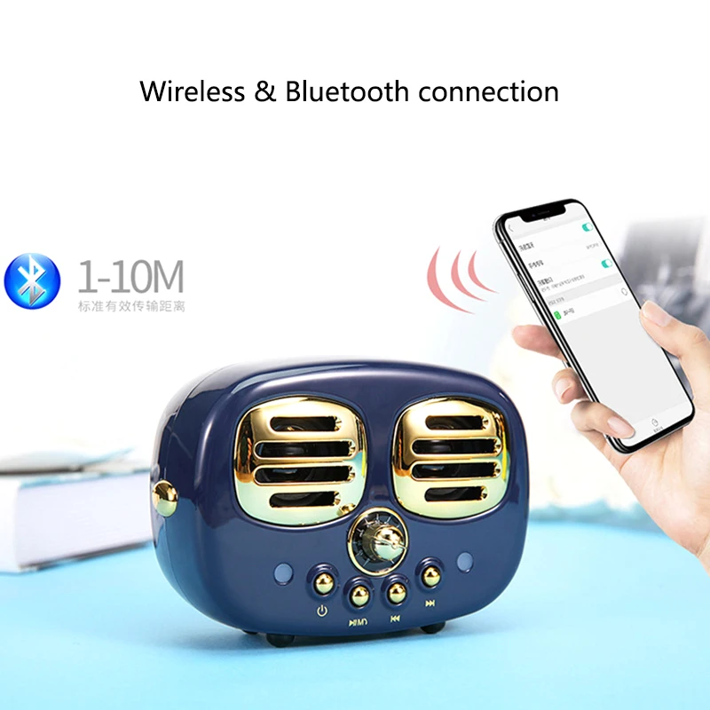 Ретро двойной динамик Bluetooth аудио домашний сабвуфер беспроводной u-диск карта
