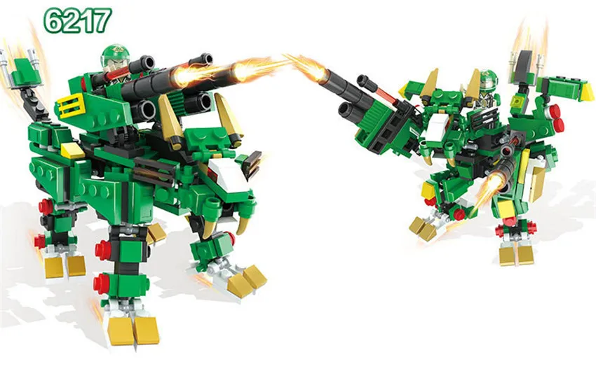1150pcs+ hsanhe mutil-change series 4 in 1 fighting robot blocks set lion cow space star bricks for children best gift | Игрушки и хобби