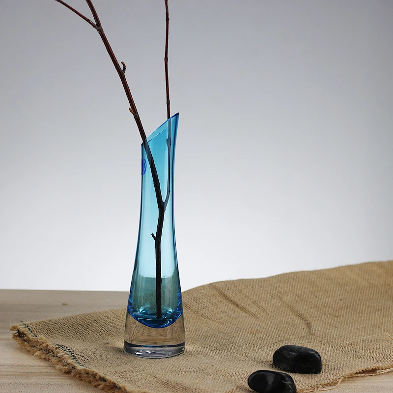 Прозрачная Модная креативная разноцветная стеклянная ваза Настольная бутылка