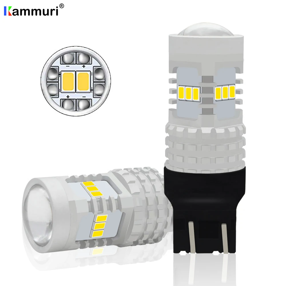 2шт Canbus T20 7440 W21W W21 T20 7443 7444 W21/5 W SRCK светодиодный светильник для LADA Размер лампочки супер яркий белый DC12-24V дхо для лада веста лампы