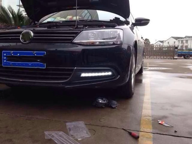 Автомобильные мигающие дневные ходовые огни 1 пара для Volkswagen VW Jetta Sagitar 2012 2013 2014