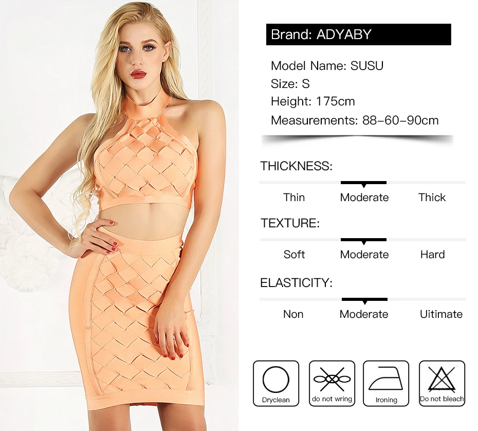 Комплект одежды из 2 предметов Для женщин Лето Модные Bodycon крест Бандажное платье с открытой спиной Холтер Сексуальная знаменитости Платья для вечеринок Для женщин