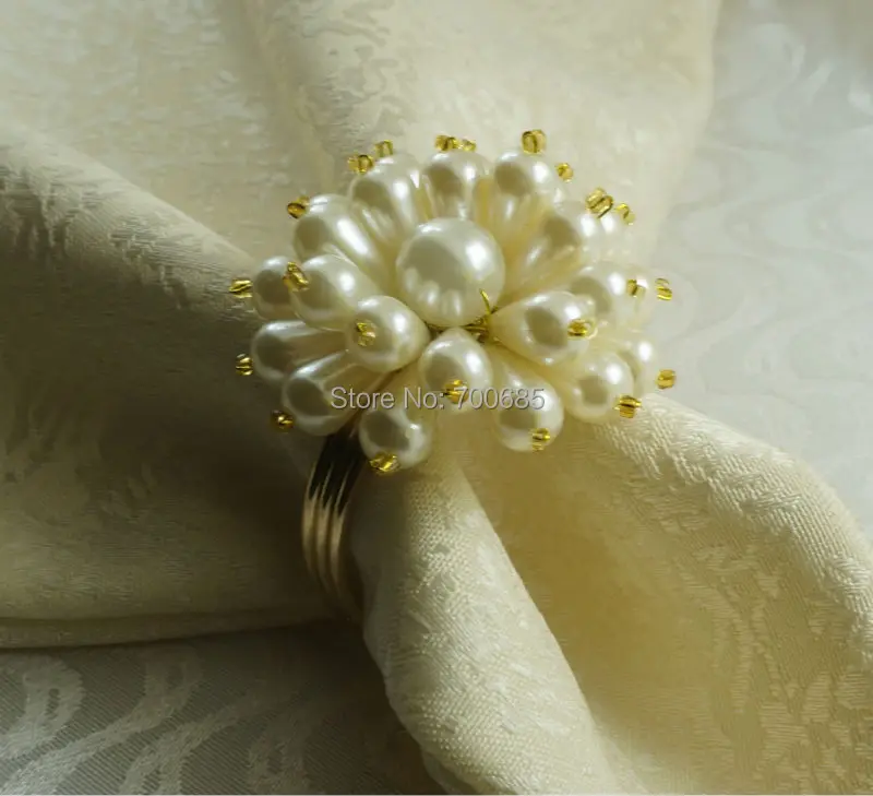 

Кольцо для салфеток с жемчужинами и кристаллами для свадьбы, пластиковый декоративный держатель для салфеток