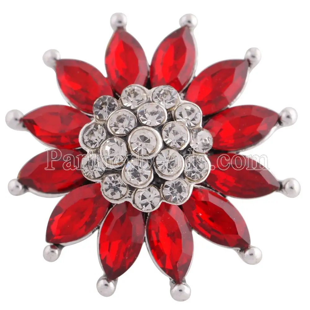 New rhinestone sun flower 20mm snap button snaps jewelry fit for bracelets&ampbangles wholesale KC8922 | Украшения и аксессуары