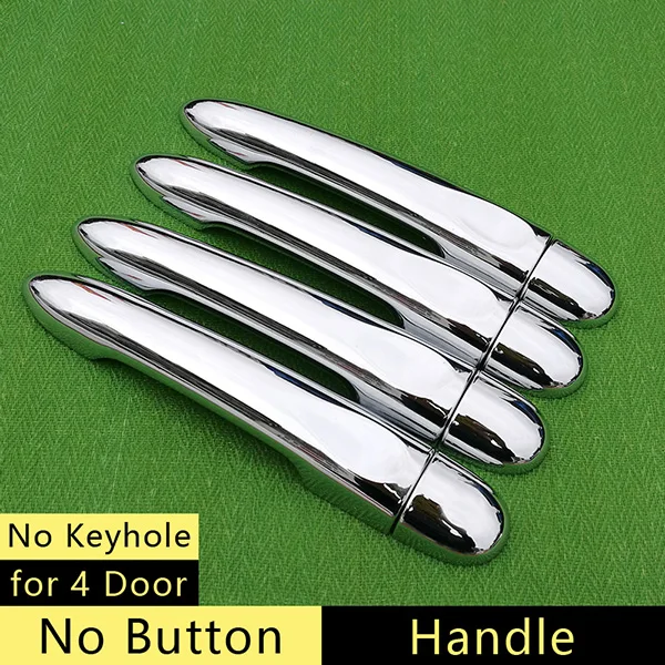 No Keyhole No Button Для Renault Fluence SM3 2009- хром Ручка крышки отделки комплект 2010 2011 2012 2013 аксессуары наклейки стайлинга автомобилей - Название цвета: No Keyhole No Button