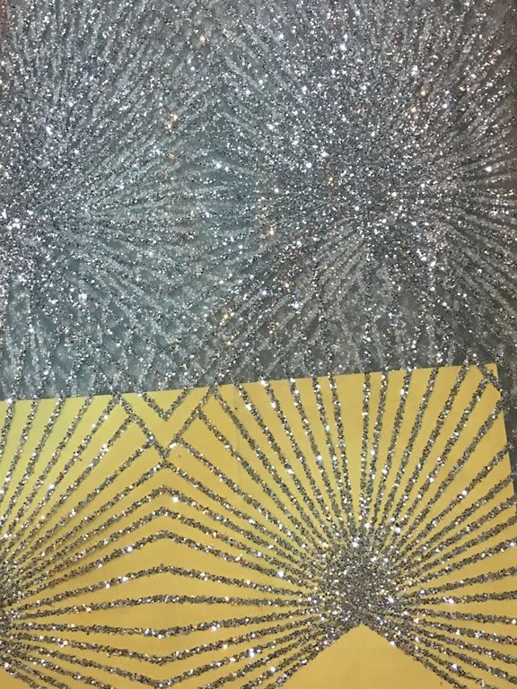 2017 Новый дизайн серебряная африканская блестящая Тюлевая сетчатая ткань для