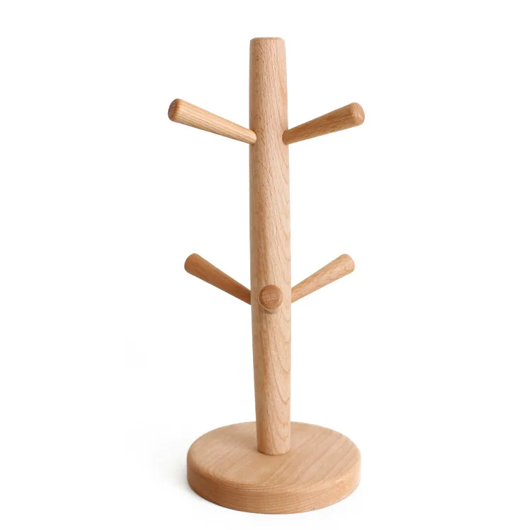 Zakka six - claw mark cup holder kitchen living room beech wooden hanger furniture free shipping 2pcs | Дом и сад
