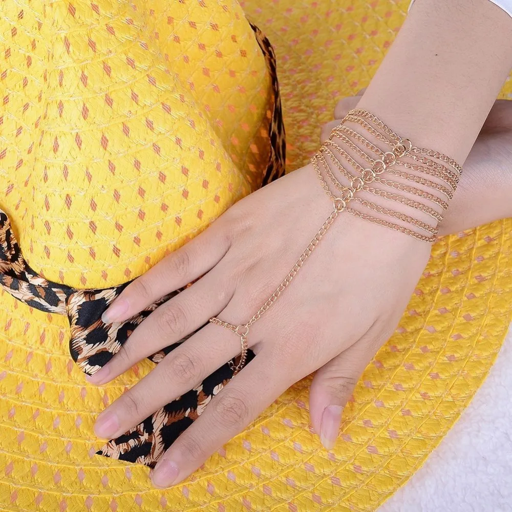 Талисманы кисточкой золотой браслет ведомого звена цепи Finger ручной осваивать