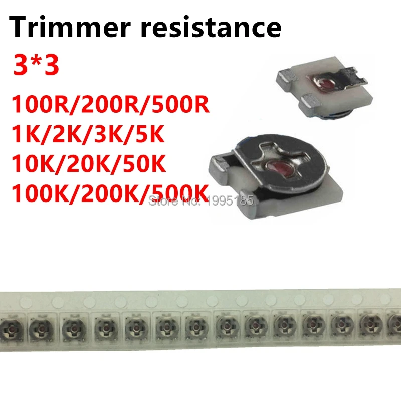 20 шт. 3*3 потенциометр сопротивления триммера Trimpot SMD 3X3 Регулируемый переменный