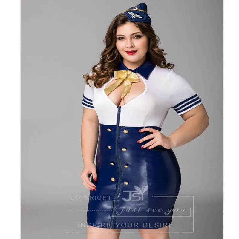 white blue Размера плюс Топ Класс Косплэй Сексуальная стюардесса костюм воздушная платье для хостес наряды пикантные Airline костюмы стюардессы P71110 - Цвет: white blue