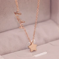 yun ruo fashion brand woman jewelry rose gold color elegant lucky star pendant necklace 316 l stainless steel bijoux femme gift
