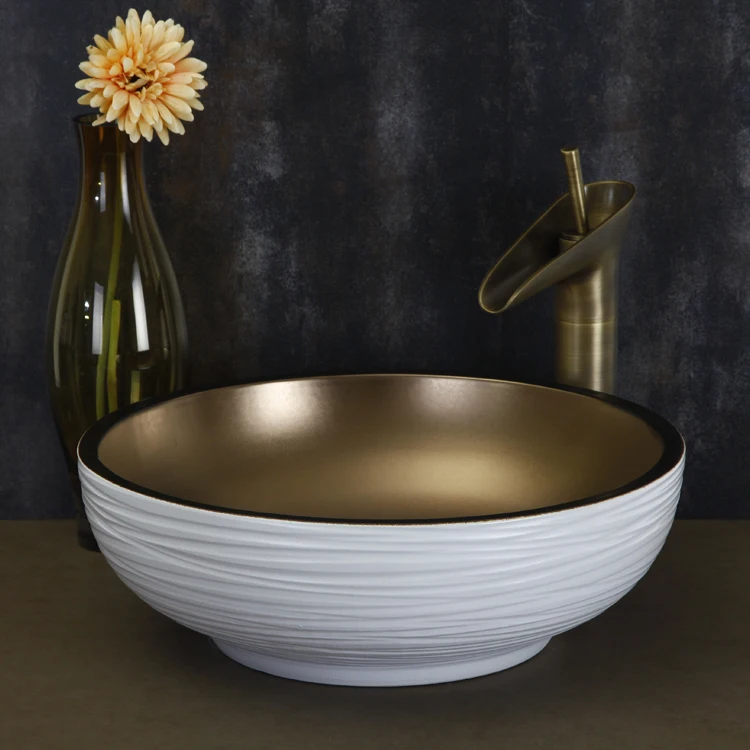 Европейский Винтажный стиль художественная раковина керамическая столешница