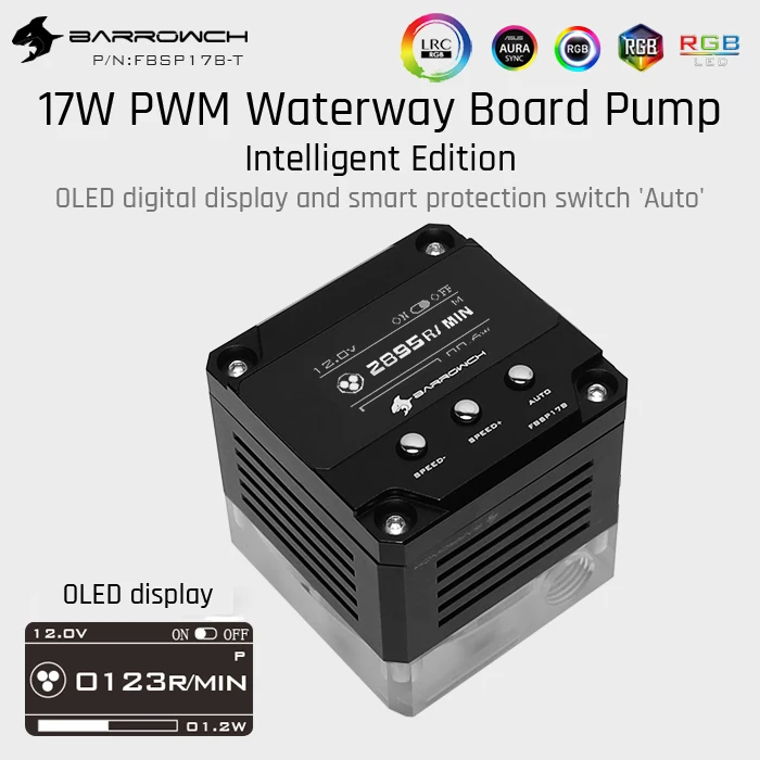Умный водяной насос Barrowch FBSP17B T 17 Вт PWM цифровой дисплей OLED только для досок Barrow