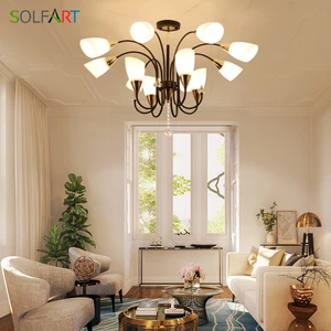Lamp Modern Art chandelier For Bedroom Living Room Glass Shade Cristal Iron Light Fixtures Chandeliers And Pendants For Room