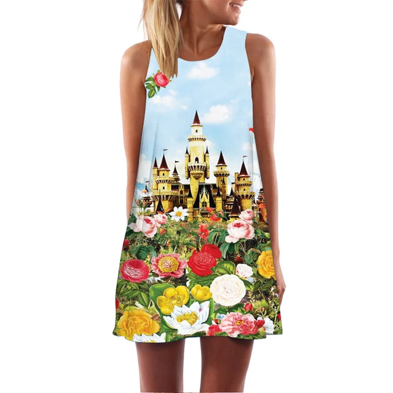 Женский Повседневный пляжный сарафан LAAMEI Пляжное Платье в стиле бохо с цветочным