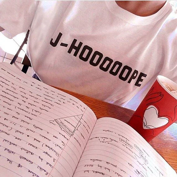 BTS BANGTAN JHOPE J-HOOOOOPE футболка для Для женщин Топ Женская мода короткий рукав Tumblr