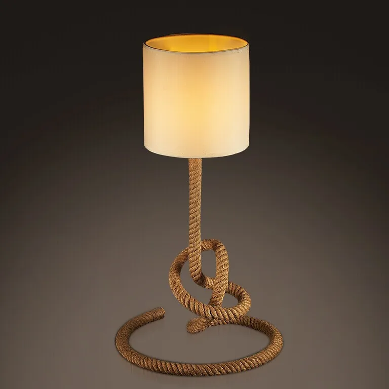 Оригинальная лампа модные настольные лампы в стиле ретро веревка лофт