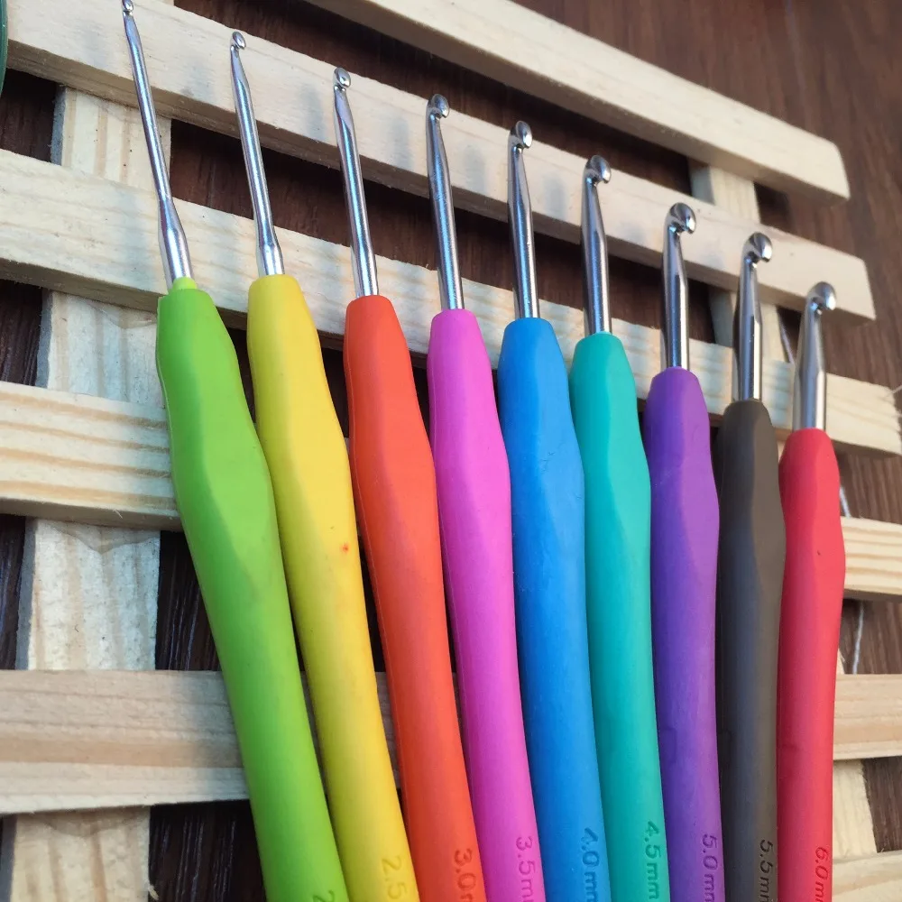 9 Размер/набор красочные TPR Мягкие ABS и металлические крючки для вязания