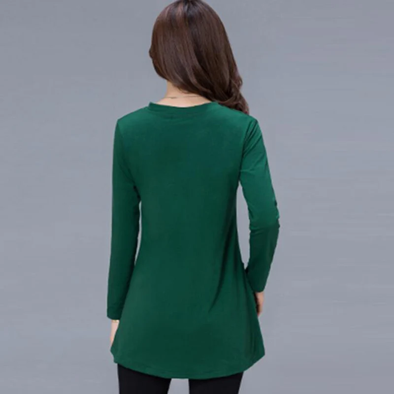 

2018 Autumn Women Loose Plus size cotton Long shirt Casual Top Tees Female Shirt Long Sleeve Ladies Tops Large size