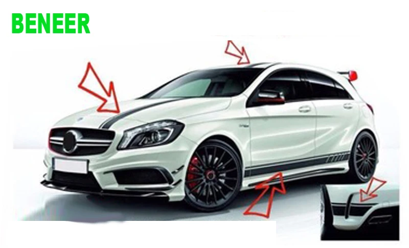4 шт. кузова автомобиля стикер для Mercedes-Benz AMG W204 W211 W210 CLK C180 E200 cla GLK GLE gla a180 A B C e класса A45