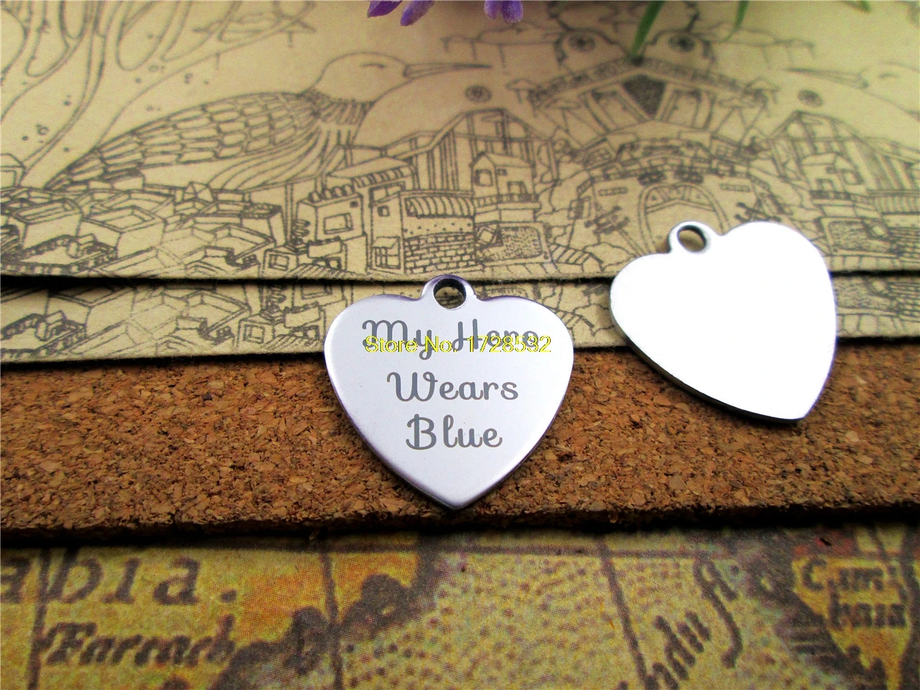 

20pcs--stainless steel charms"My Wears Blue " 5 style for choosing DIY Charms Pendants