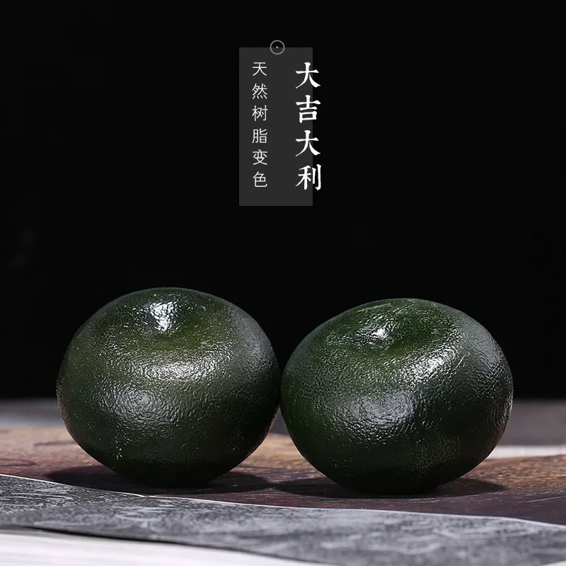 

Small Orange Tea Favorite Pure Hand-discolored Green Orange Tea Ceremony Wholesale Purple Sand Ornaments Customization