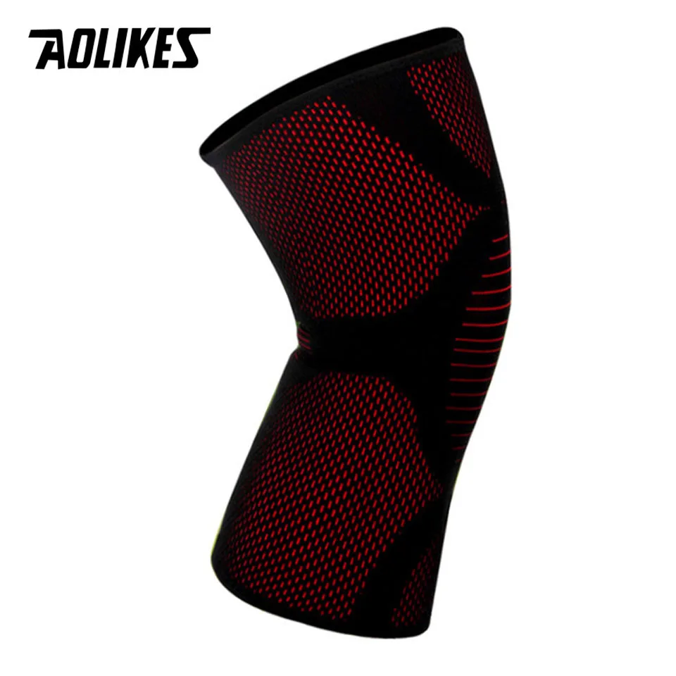 Red AOLIKES 1 шт. наколенники высокая эластичность спортивные Наколенники Защита всесезонный наружный спортивный защитник наколенники теплые снимающие суставы - Цвет: Red