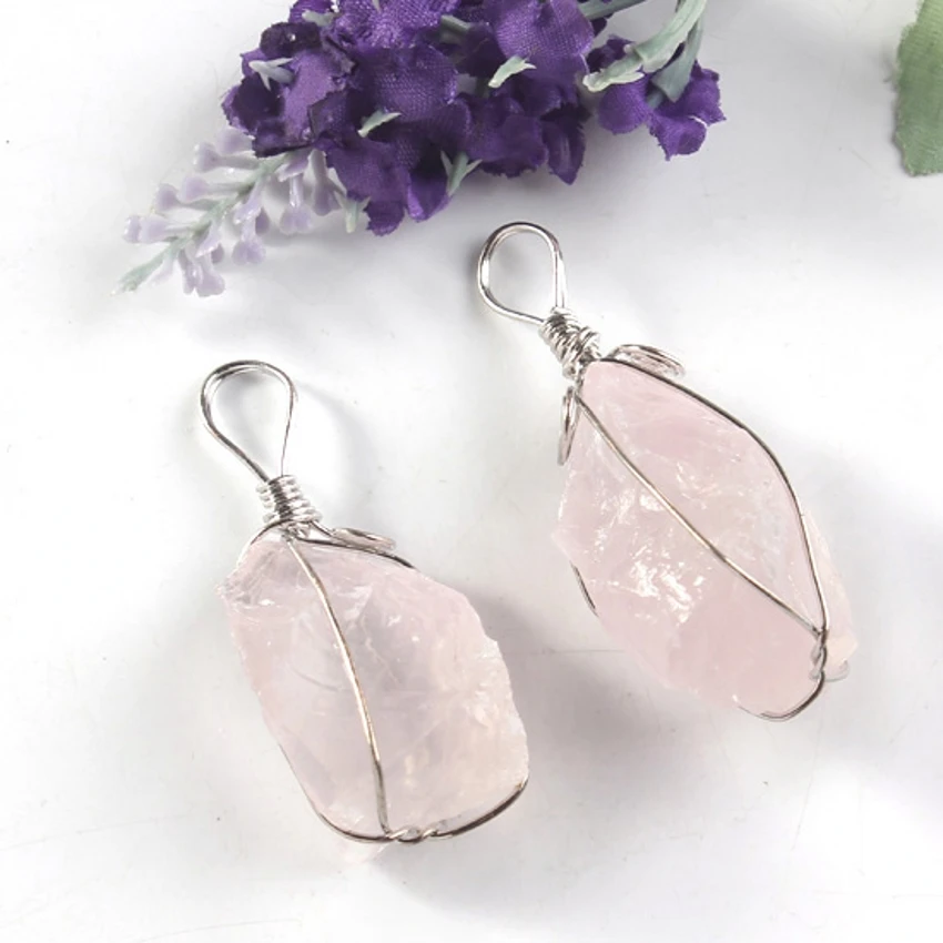 100 уникальная искусственная подвеска неправильной формы украшение|f pendant|pink quartzwire