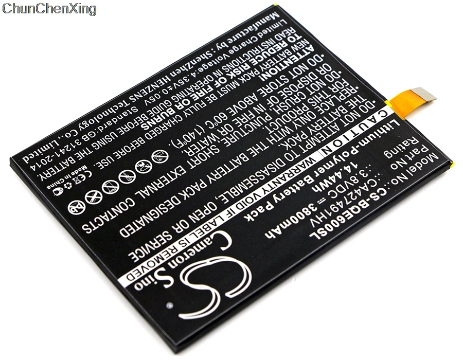 Аккумулятор Cameron Sino 3800mAh CA427491HV для BQ Aquaris E6|Аккумуляторы мобильных телефонов| |