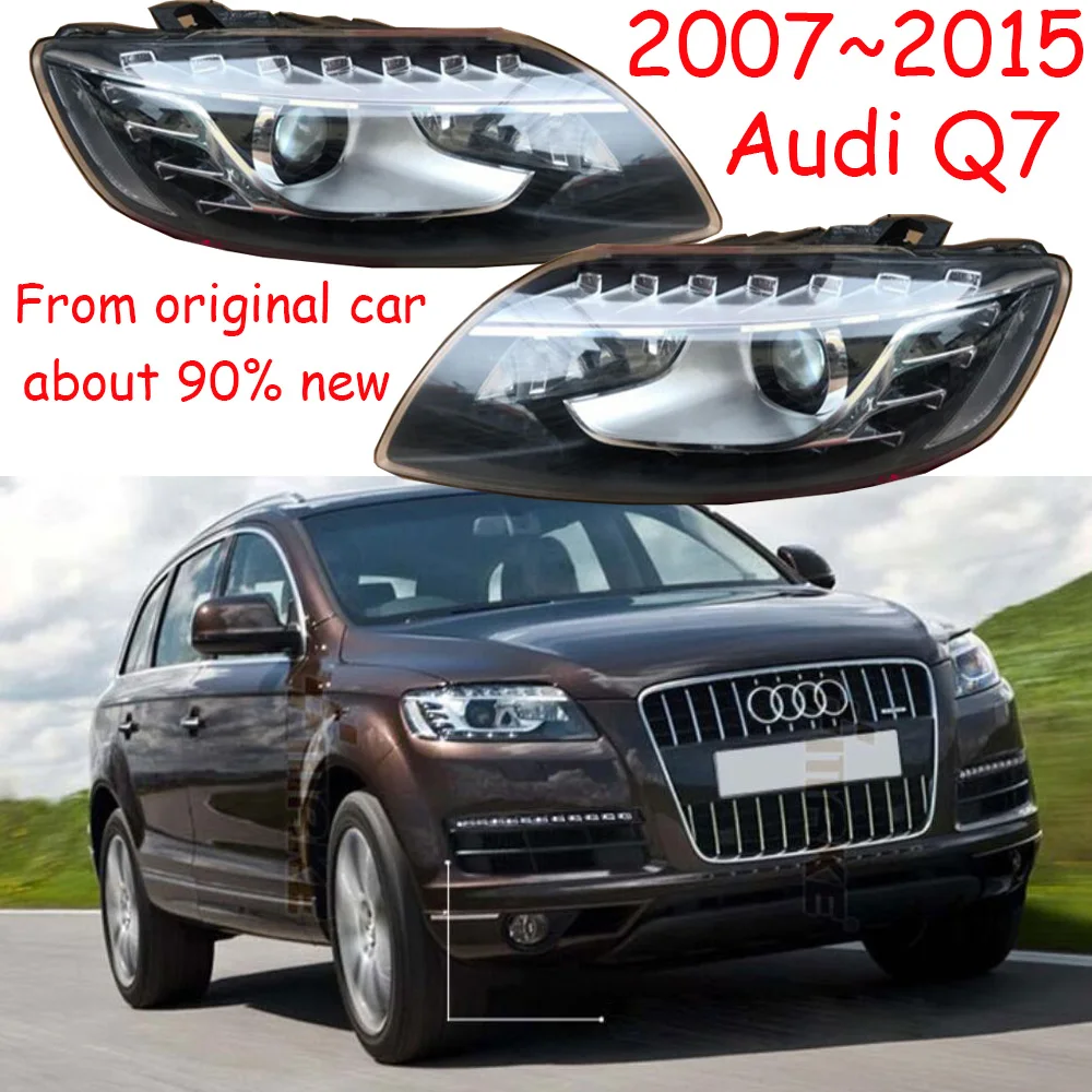 1 шт., Подержанный 2007~ 2015y для Audi Q7 головной светильник, автомобильные аксессуары, Q7 противотуманная фара, из оригинального автомобиля, 90%, есть дефект, Q7 Дневной светильник