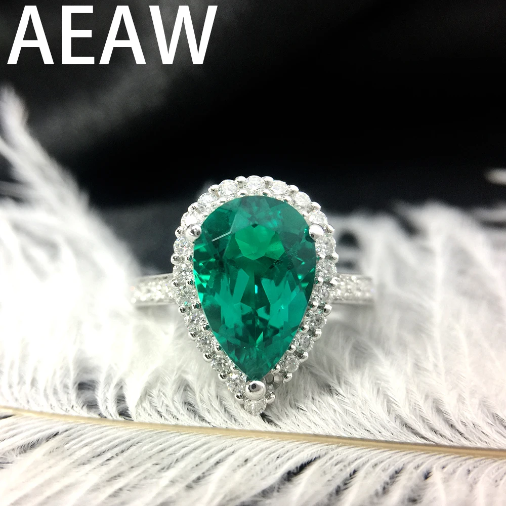 Aeawювелирных изделий 3 5 карат лабораторное кольцо с изумрудом на годовщину груша