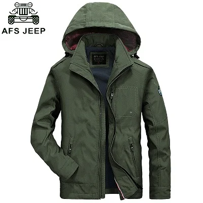 Армейский зеленый Новое поступление AFS JEEP куртка брендовая одежда хлопковая ветровка армейская куртка chaqueta hombre s куртки и пальто - Цвет: Армейский зеленый