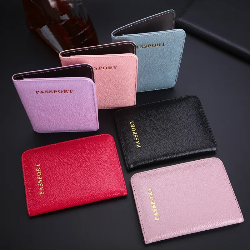 Натуральная кожа заграничного паспорта Обложка Card Case Для женщин мужчин