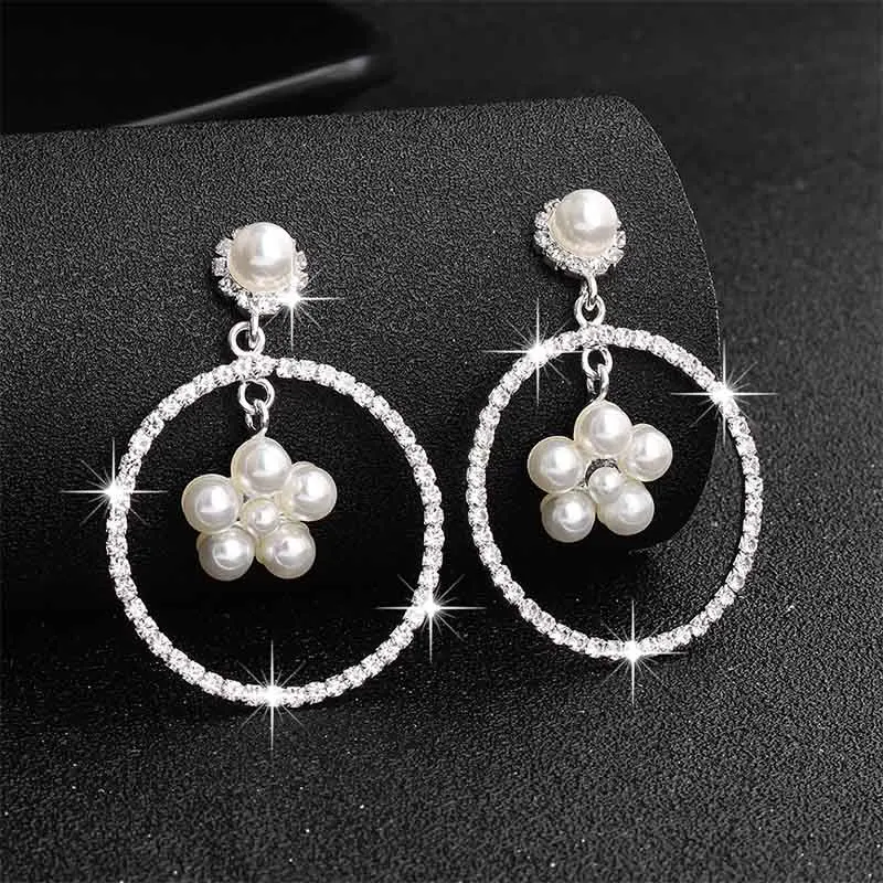 ERS-J4029-Silver Miallo новые жемчужные Кристальные Свадебные висячие серьги свадебные серьги женские ювелирные серьги для невесты подружки невесты - Окраска металла: ERS-J4029-Silver