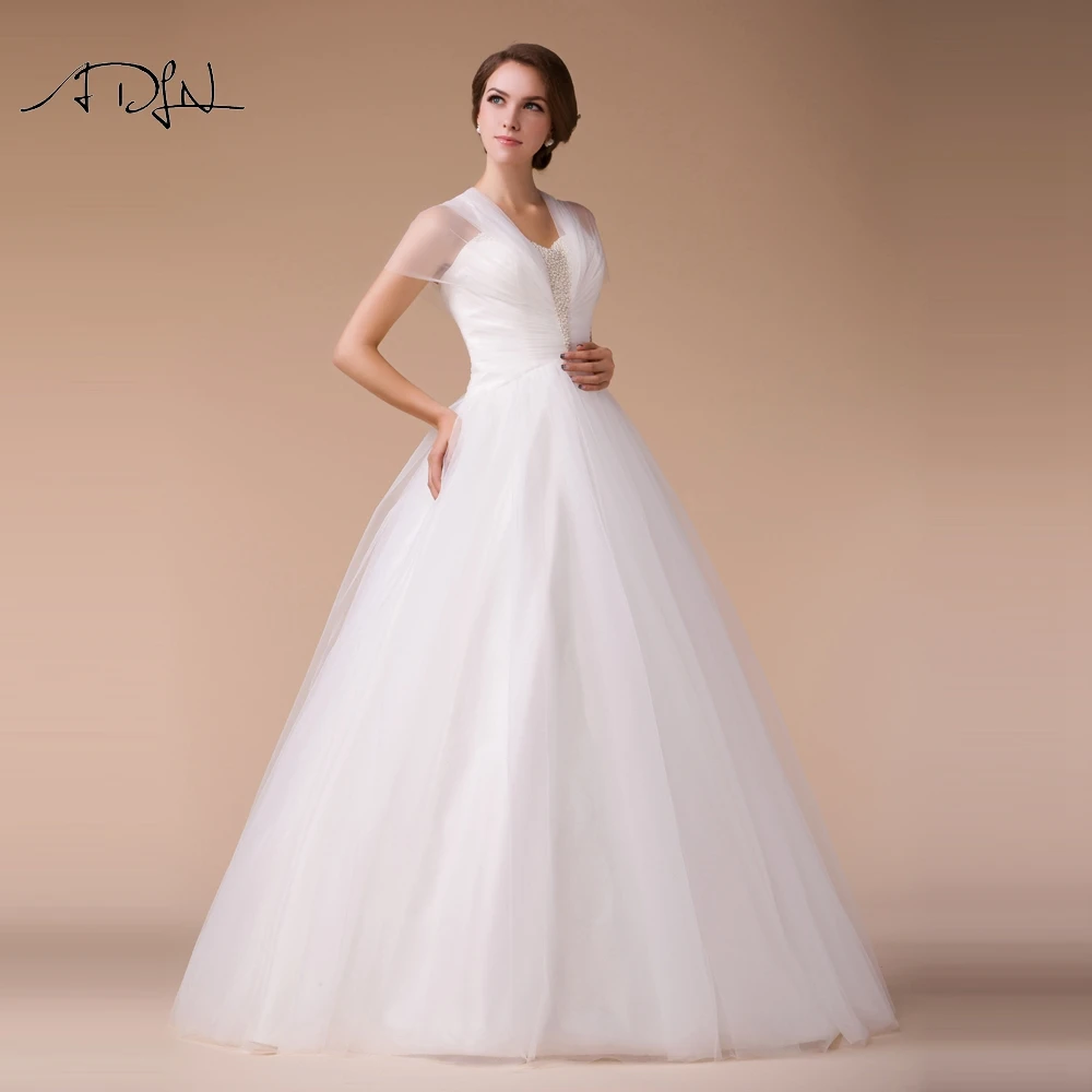ADLN 2019 платье принцессы невесты с жемчугом на тонких бретельках мягкий тюль