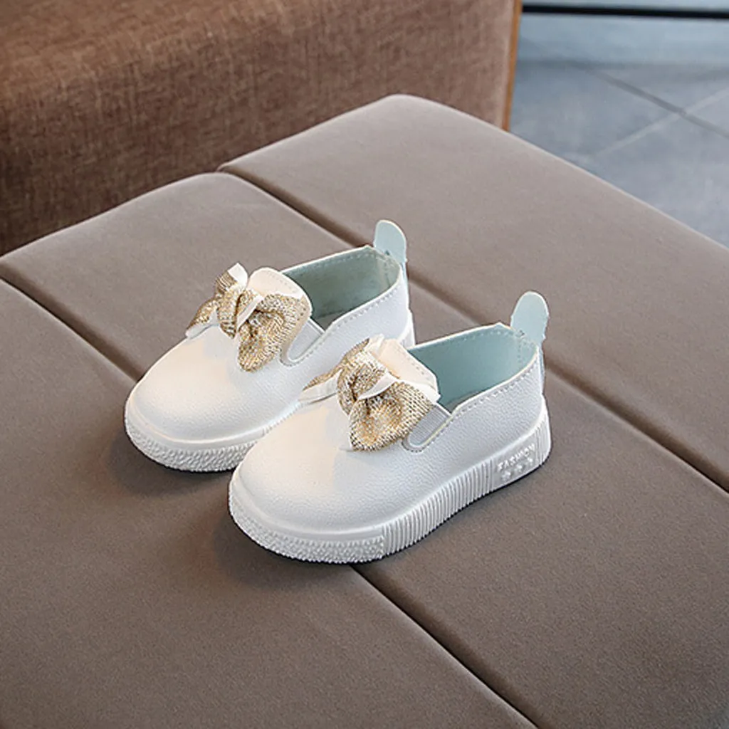 Весенне-Осенняя детская обувь модная повседневная для девочек дышащая с бантом
