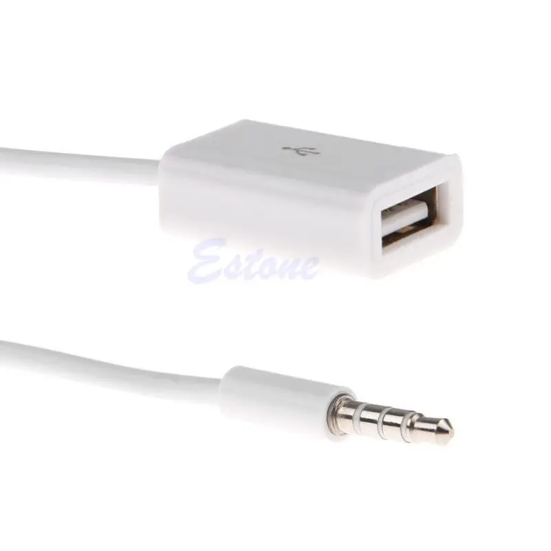 Белый мужской AUX аудио разъем для USB 2 0 Женский конвертер кабель Шнур