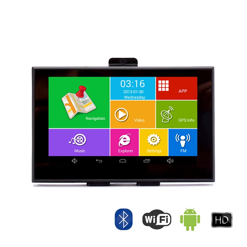 " Android gps автомобильный навигатор ips емкостный Bluetooth wifi 8G/512M AV-IN Точная карта локализации fm-передатчик