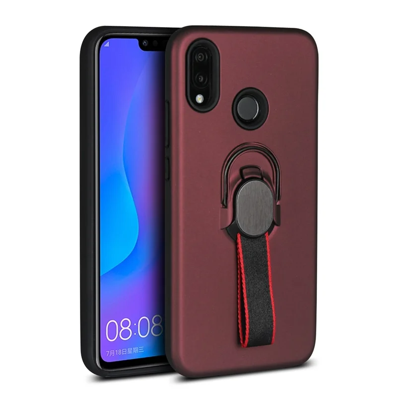 Чехол для samsung Galaxy A10, A20, A30, A40, A50, A60, A70, A80, A90, чехол, кольцо на палец, подставка, магнит, ремешок на руку, мягкий чехол, kimTHmall - Цвет: Wine
