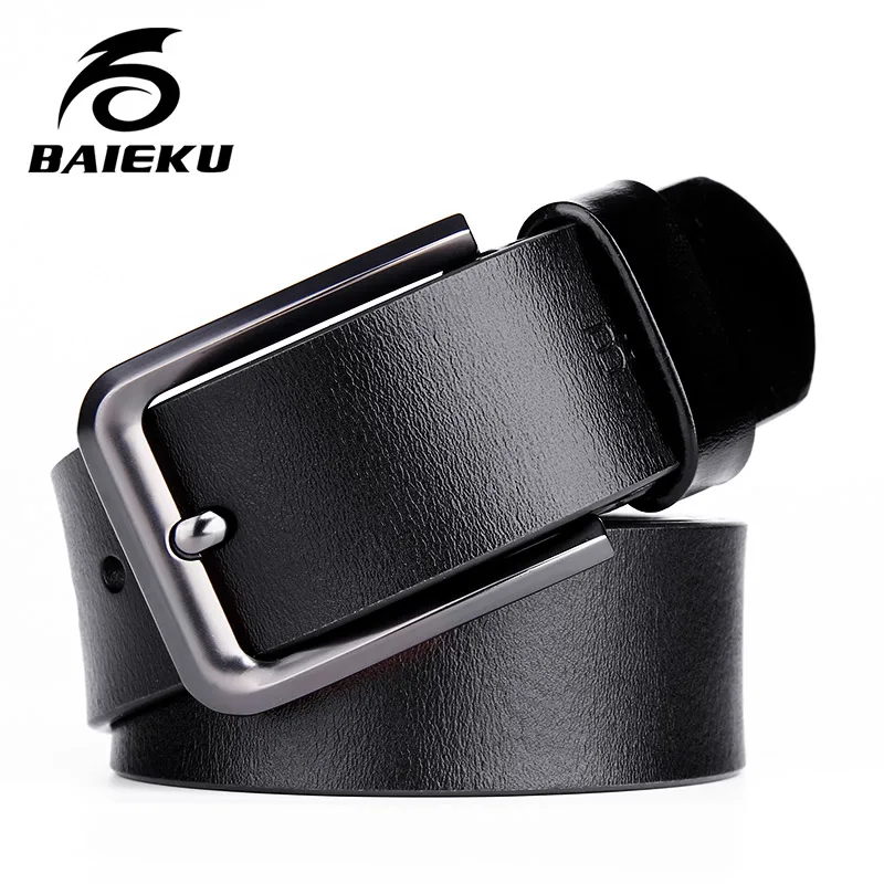BAIEKU мужские кожаные ремни с пряжкой для мужских джинсов высокое качество модный