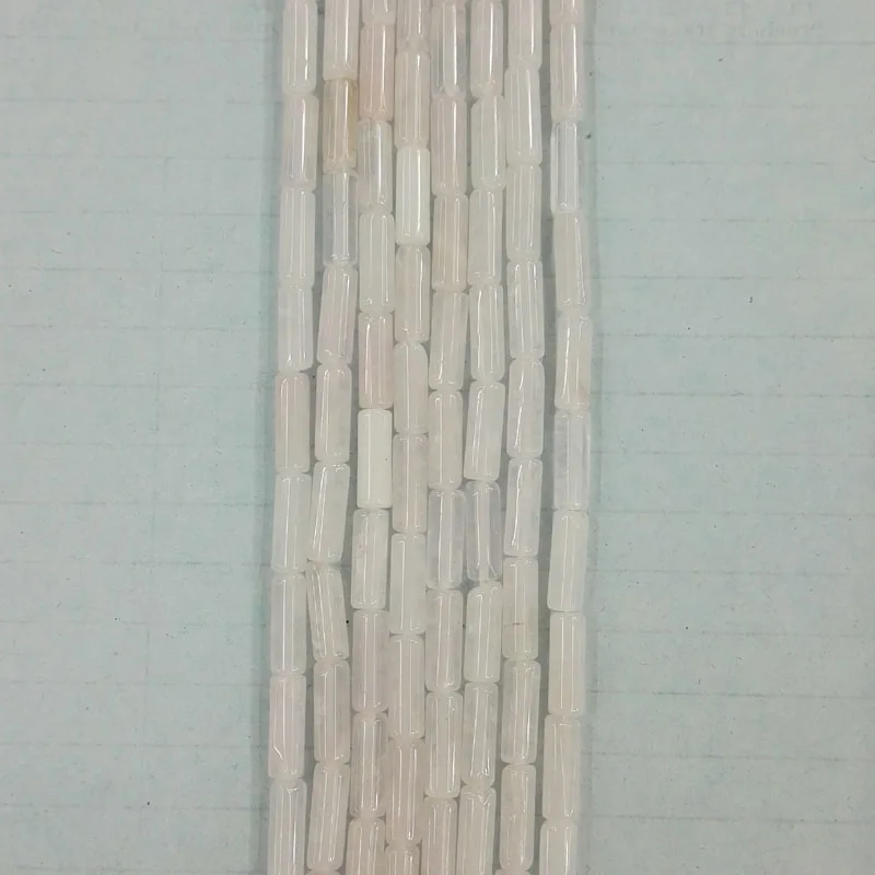 Натуральный розовый кристаллический камень трубчатые бусины оптовая продажа